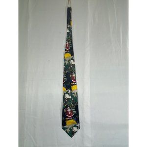 Croft & Barrow mens Christmas tie Snow tree ornament silk